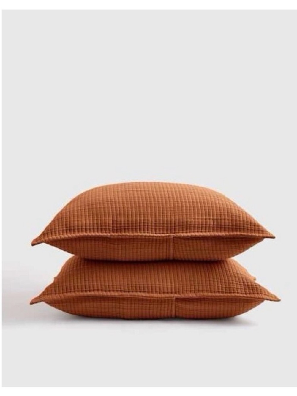 Quince gauze king  Pillows shams Rust Orange